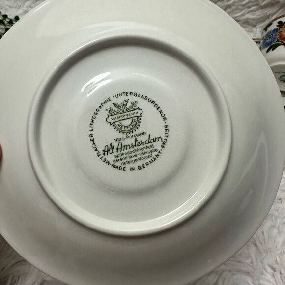 Villeroy & Boch Alt Amsterdam 3 piece Porcelain Cup & Saucer Set Rare Germany - Picture 6 of 7